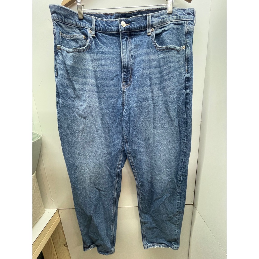 American Eagle Super High Rise Straight Jeans Womens 18 Regular Blue Stretch